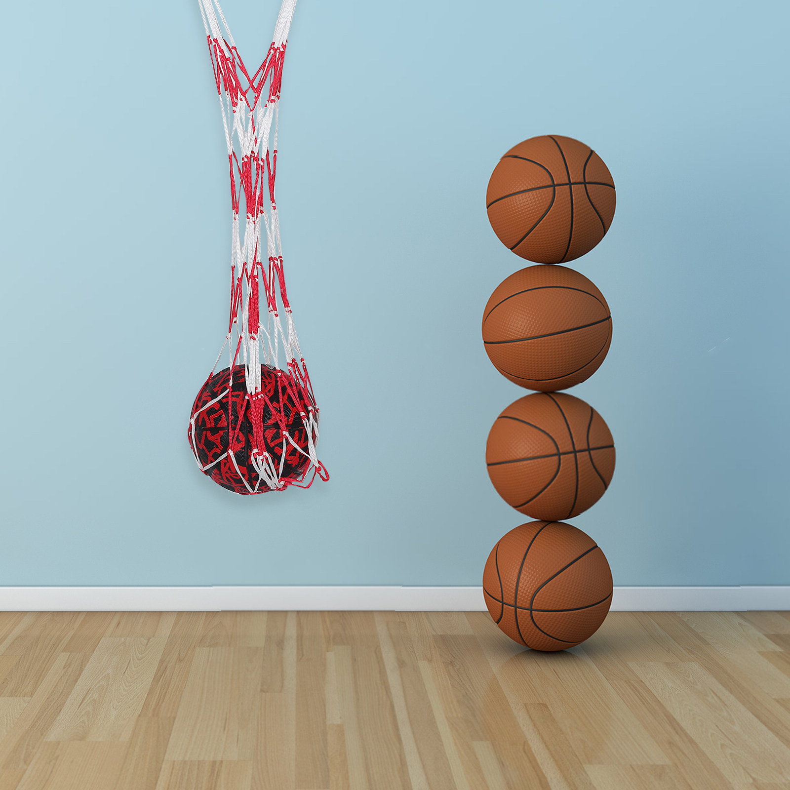Gym Ball - กระเป๋าตาข่ายสำหรับใส่ลูกบอลกีฬาแบบพกพา สำหรับเก็บลูกบาสเก็ตบอล ฟุตบอล พร้อมสายสะพาย สำหรับยิมและกิจกรรมกลางแจ้ง