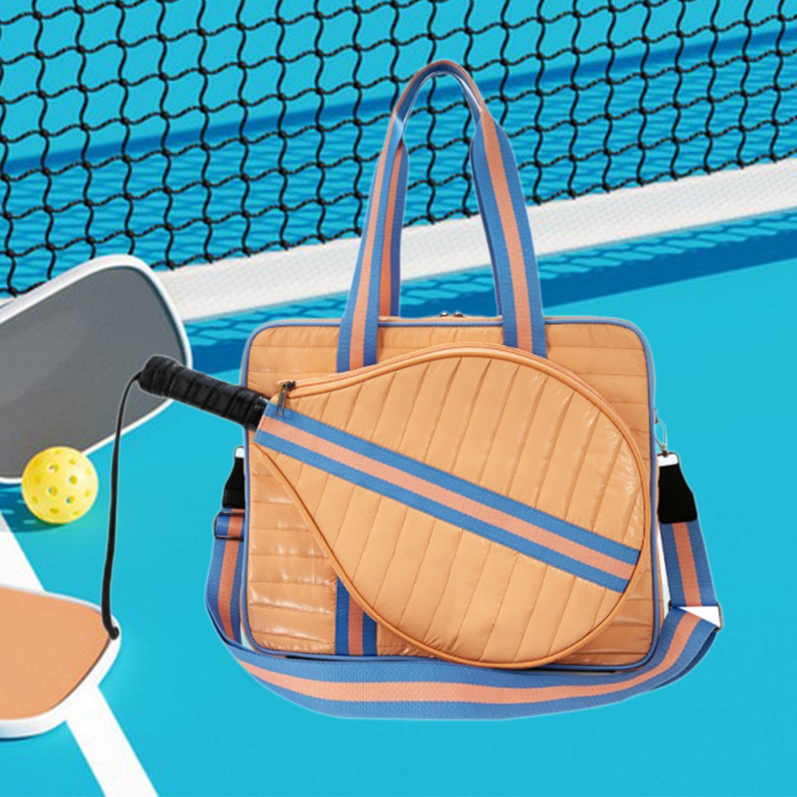 Tennis Racket - กระเป๋าใส่ไม้พายพิกเคิลบอล ความจุขนาดใหญ่ กระเป๋าสะพายข้างสำหรับกีฬา ใส่ไม้เทนนิส ไม้แบดมินตัน กระเป๋าพกพาทำจากนีโอพรีน