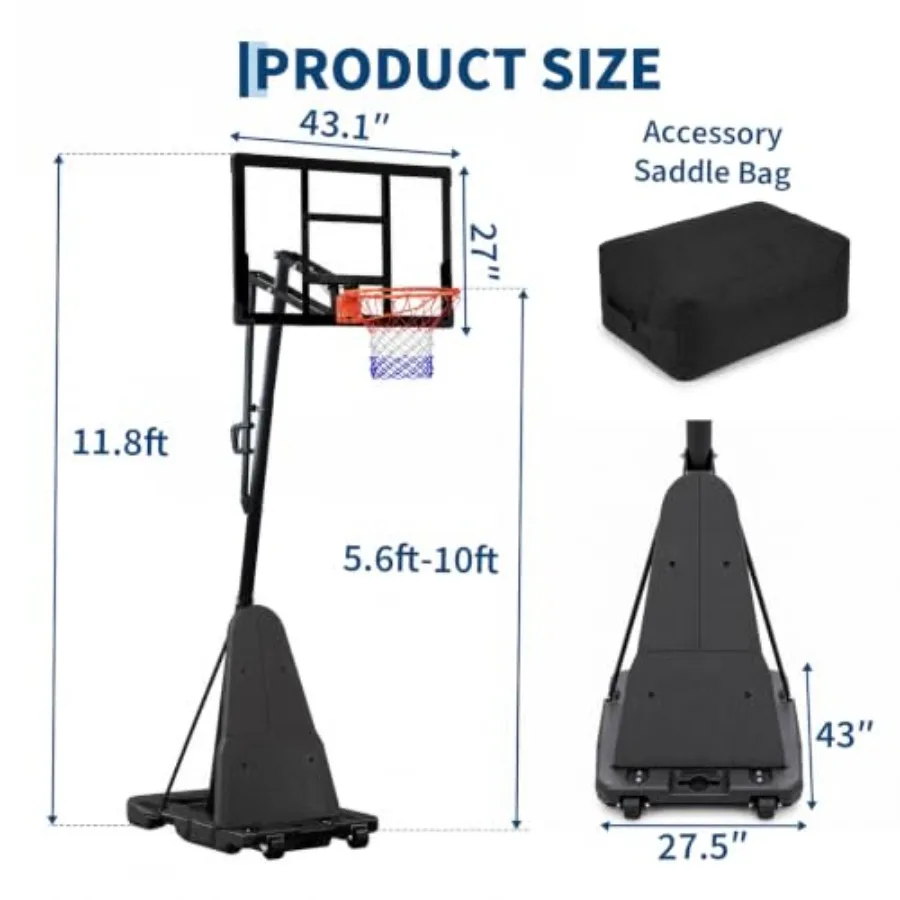 ชุดห่วงบาสเกตบอลแบบพกพาสำหรับใ - Basketball Hoop บทวิจารณ์และราคา