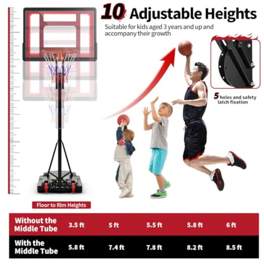 ห่วงบาสเก็ตบอลแบบพกพาสำหรับใช้ - Basketball Hoop บทวิจารณ์และราคา