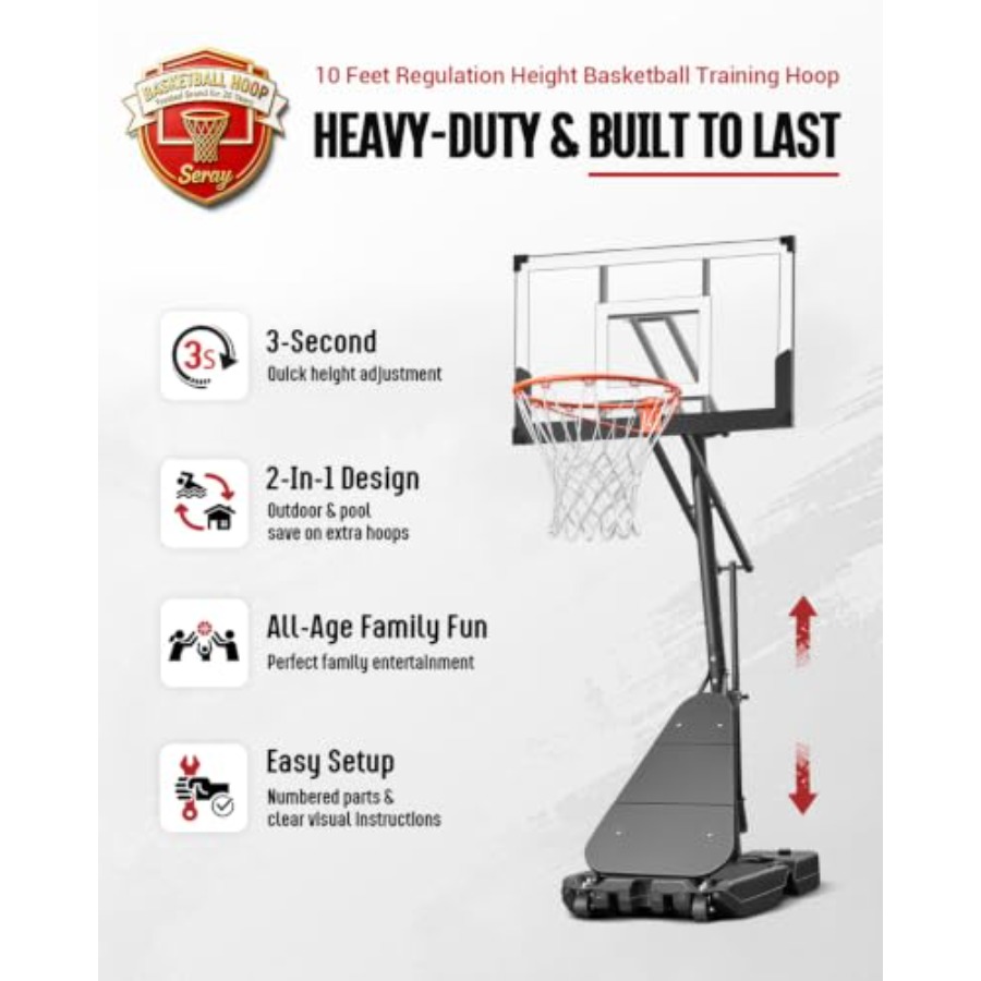 ห่วงบาสเก็ตบอลสำหรับใช้ในสนามพ - Basketball Hoop บทวิจารณ์และราคา
