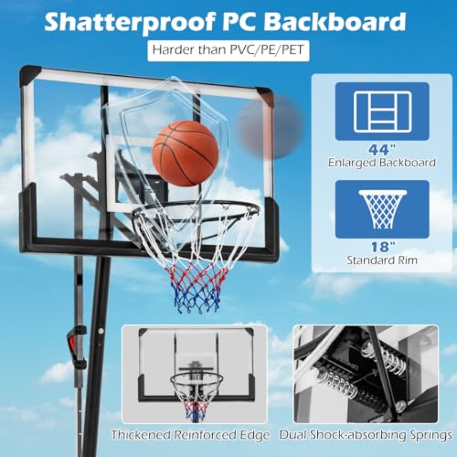 ห่วงบาสเก็ตบอลแบบพกพาสำหรับใช้ - Basketball Hoop บทวิจารณ์และราคา